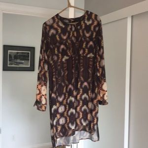 Print dress with Fall colors